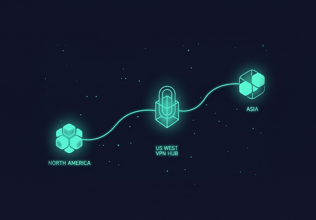 Cross-region VPN routing example